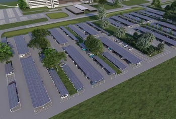 solar energy, EV charging, energy storage integrated parking roof